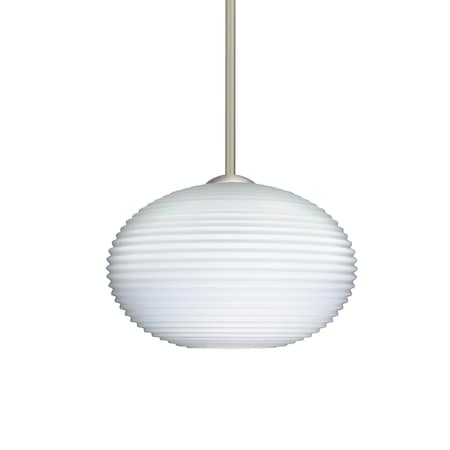 Pape 12 Cord Pendant, Opal Ribbed, Satin Nickel Finish, 1x100W Incandescent